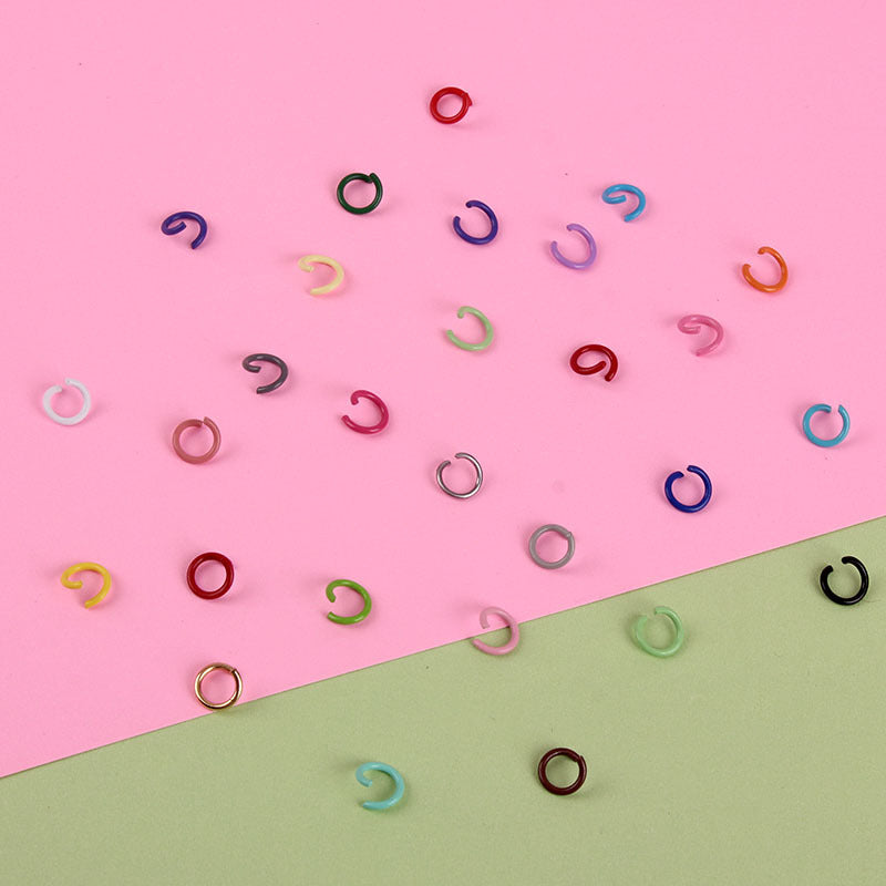 Wholesale 100 Pcs/pack DIY 1.2*10mm Metal Color Paint Single Ring Connection Ring Accessories